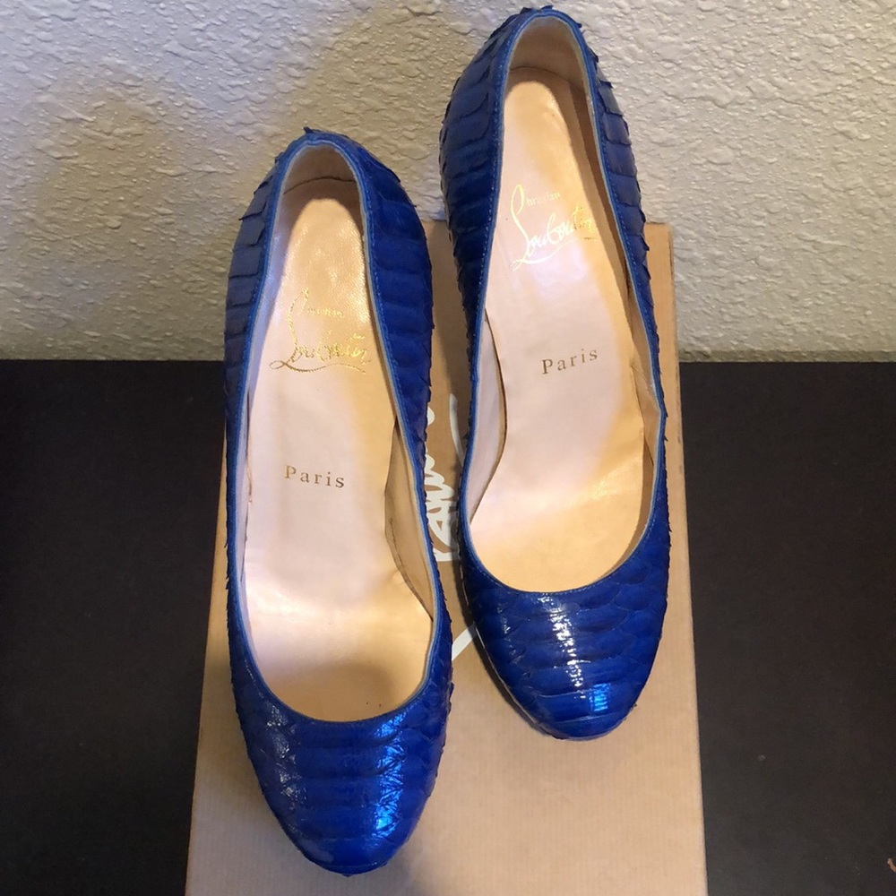 Christian Louboutin Bianca 140 Python Snakeskin N… - image 4